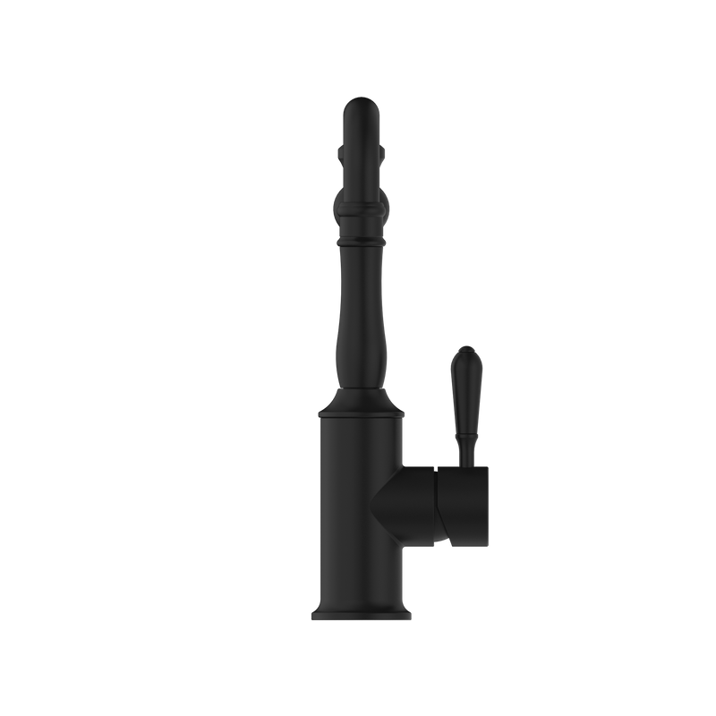 York Kitchen Mixer Hook Spout With Metal Lever Matte Black