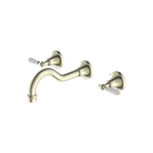 York Wall Basin Set With White Porcelain Lever