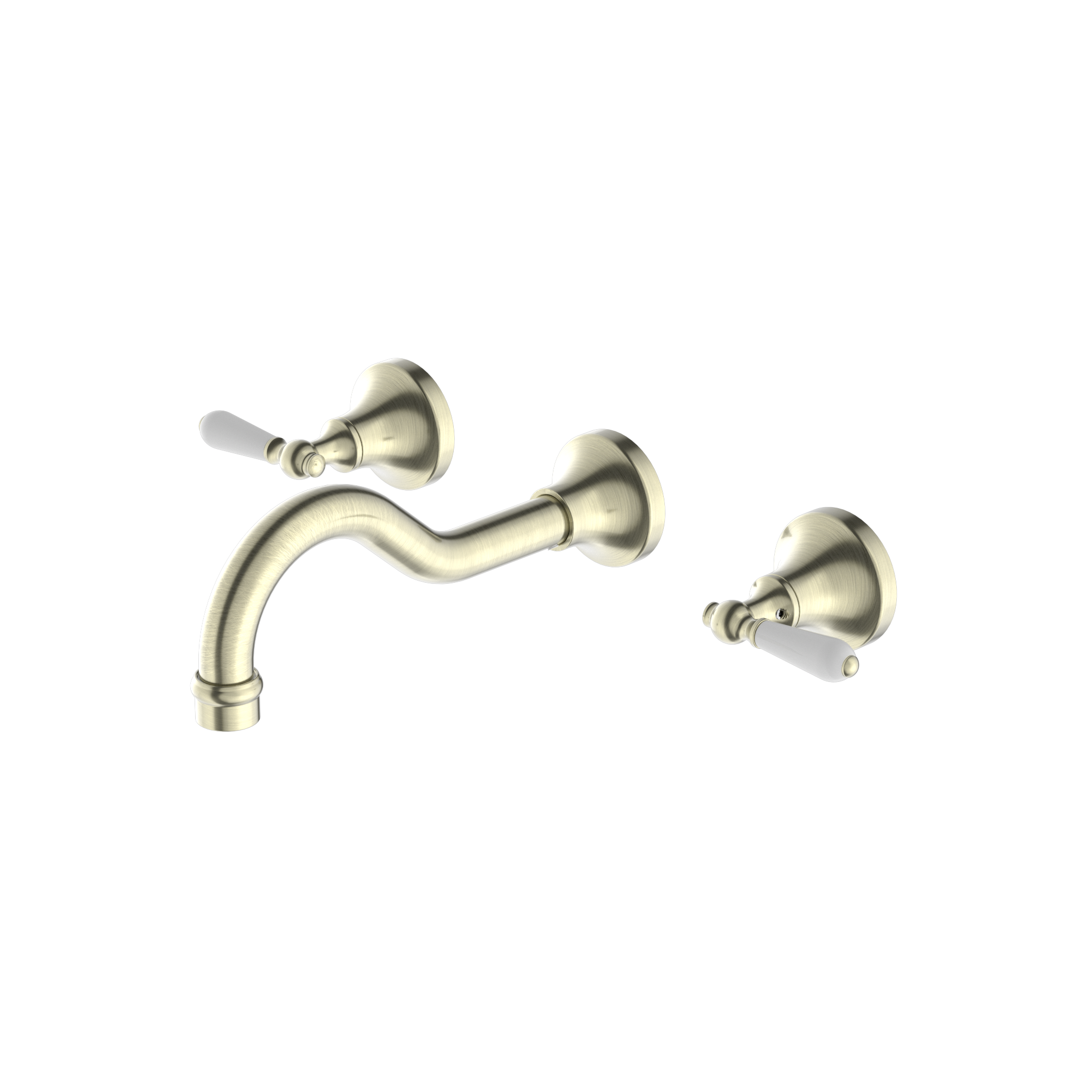 York Wall Basin Set With White Porcelain Lever