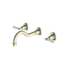 York Wall Basin Set With White Porcelain Lever