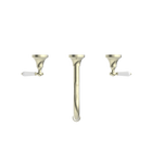 York Wall Basin Set With White Porcelain Lever Aged Brass