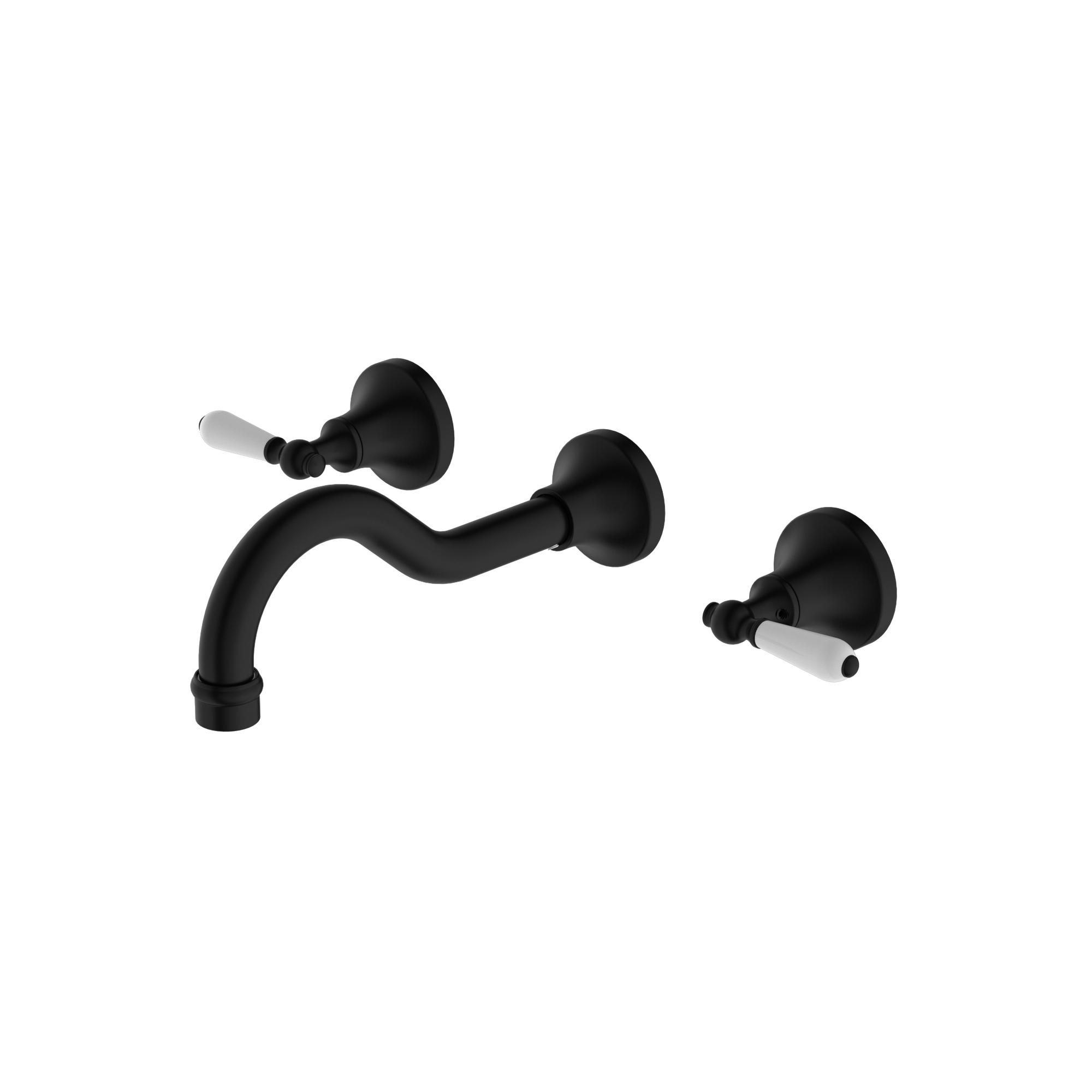 York Wall Basin Set With White Porcelain Lever