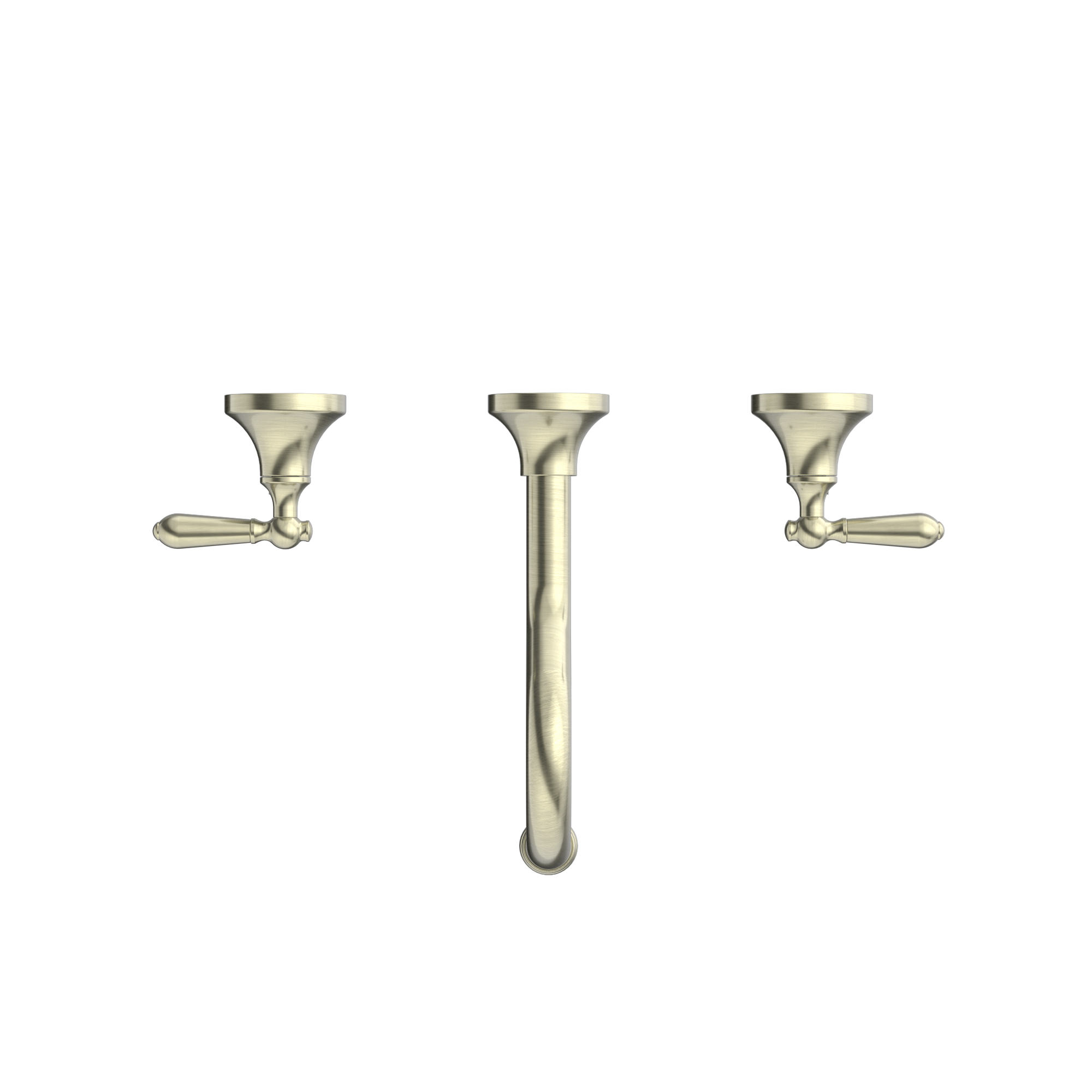 York Wall Basin Set With Metal Lever Aged Brass