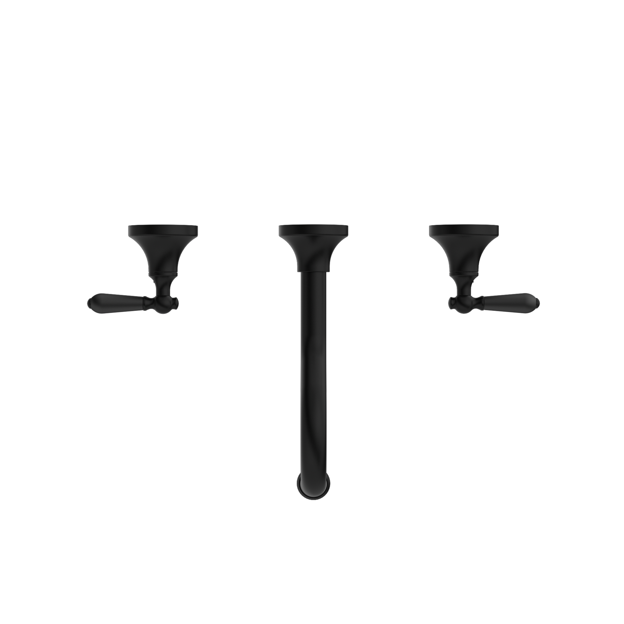 York Wall Basin Set With Metal Lever Matte Black