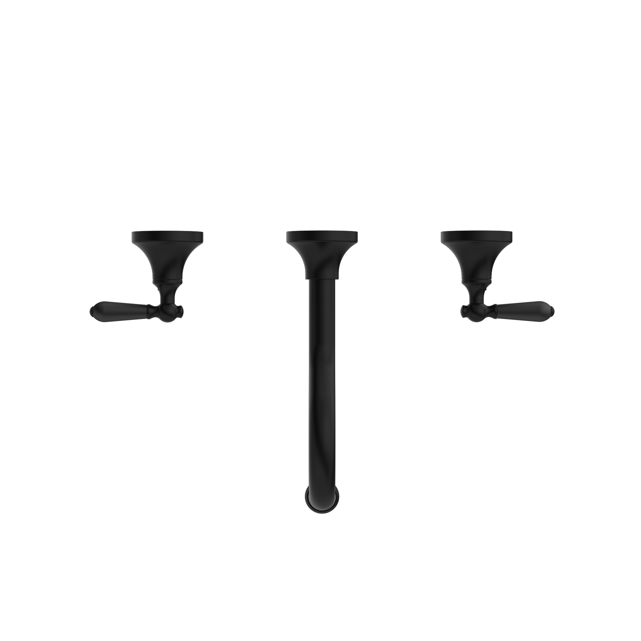 York Wall Basin Set With Metal Lever Matte Black