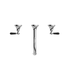 York Wall Basin Set With Black Porcelain Lever Chrome