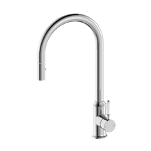 York Pull Out Sink Mixer With Vegie Spray Function With White Porcelain Lever