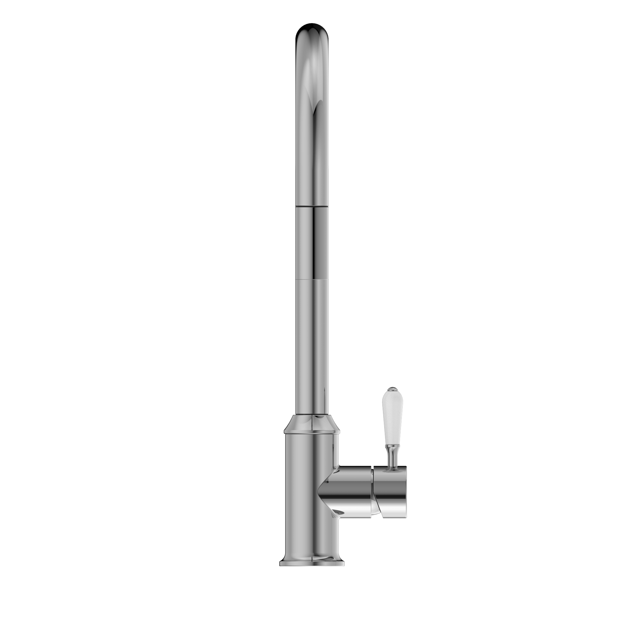 York Pull Out Sink Mixer With Vegie Spray Function With White Porcelain Lever Chrome
