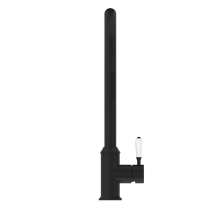 York Pull Out Sink Mixer With Vegie Spray Function With White Porcelain Lever Matte Black
