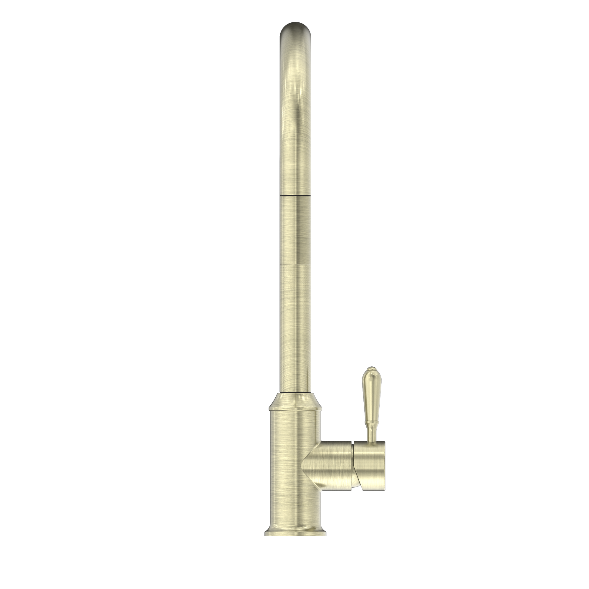 York Pull Out Sink Mixer With Vegie Spray Function With Metal Lever Aged Brass