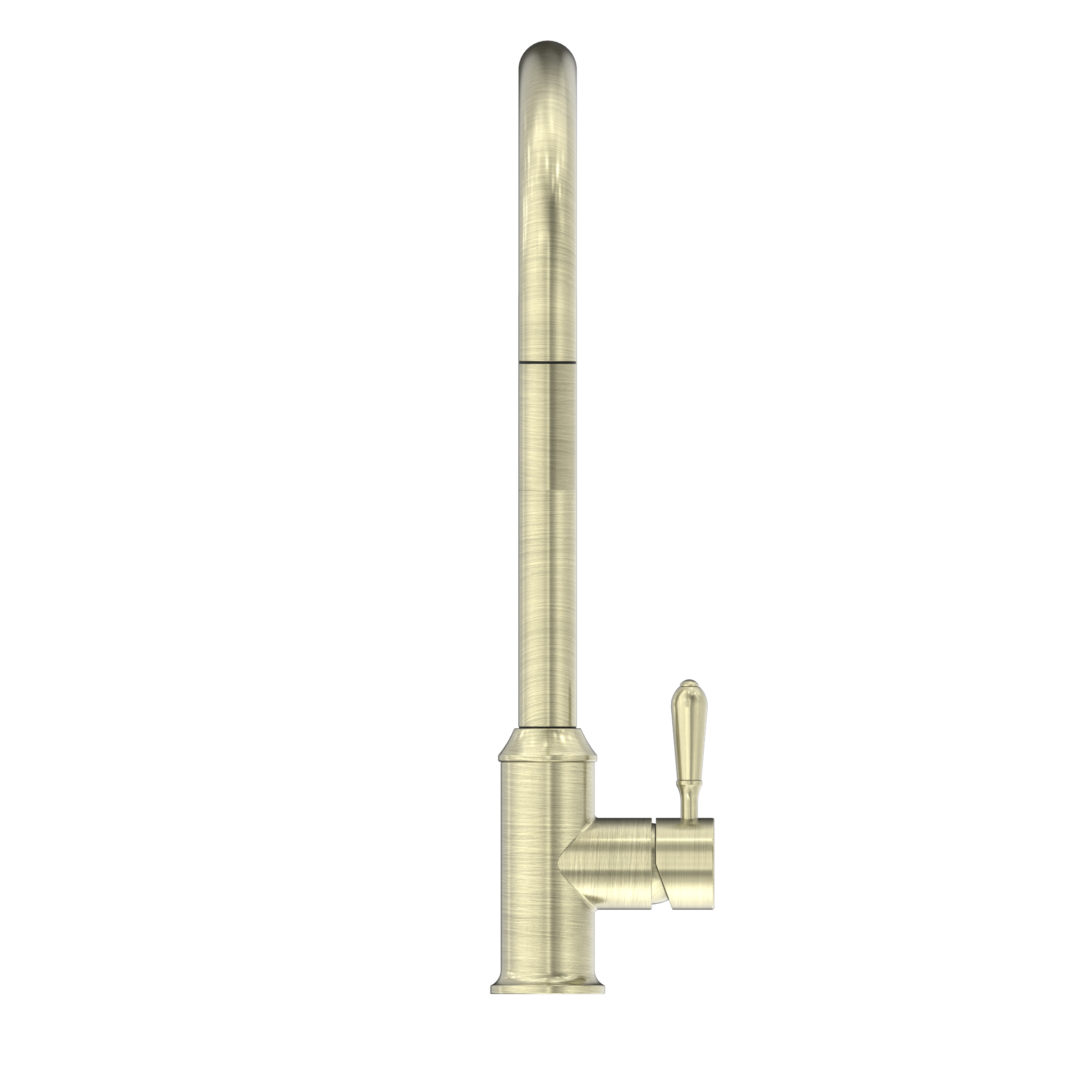 York Pull Out Sink Mixer With Vegie Spray Function With Metal Lever Aged Brass