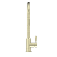 York Pull Out Sink Mixer With Vegie Spray Function With Metal Lever Aged Brass