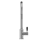 York Pull Out Sink Mixer With Vegie Spray Function With Black Porcelain Lever Chrome