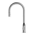 York Pull Out Sink Mixer With Vegie Spray Function With Black Porcelain Lever Chrome