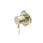 York Shower Mixer With White Porcelain Lever