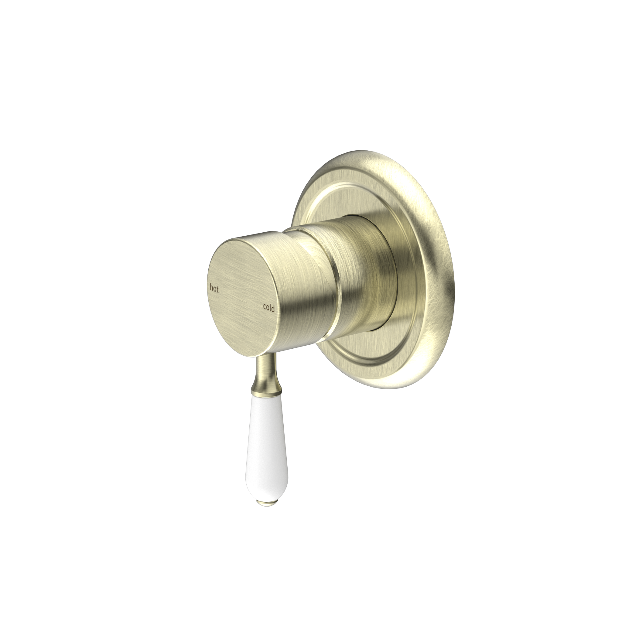 York Shower Mixer With White Porcelain Lever