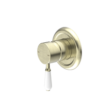 York Shower Mixer With White Porcelain Lever