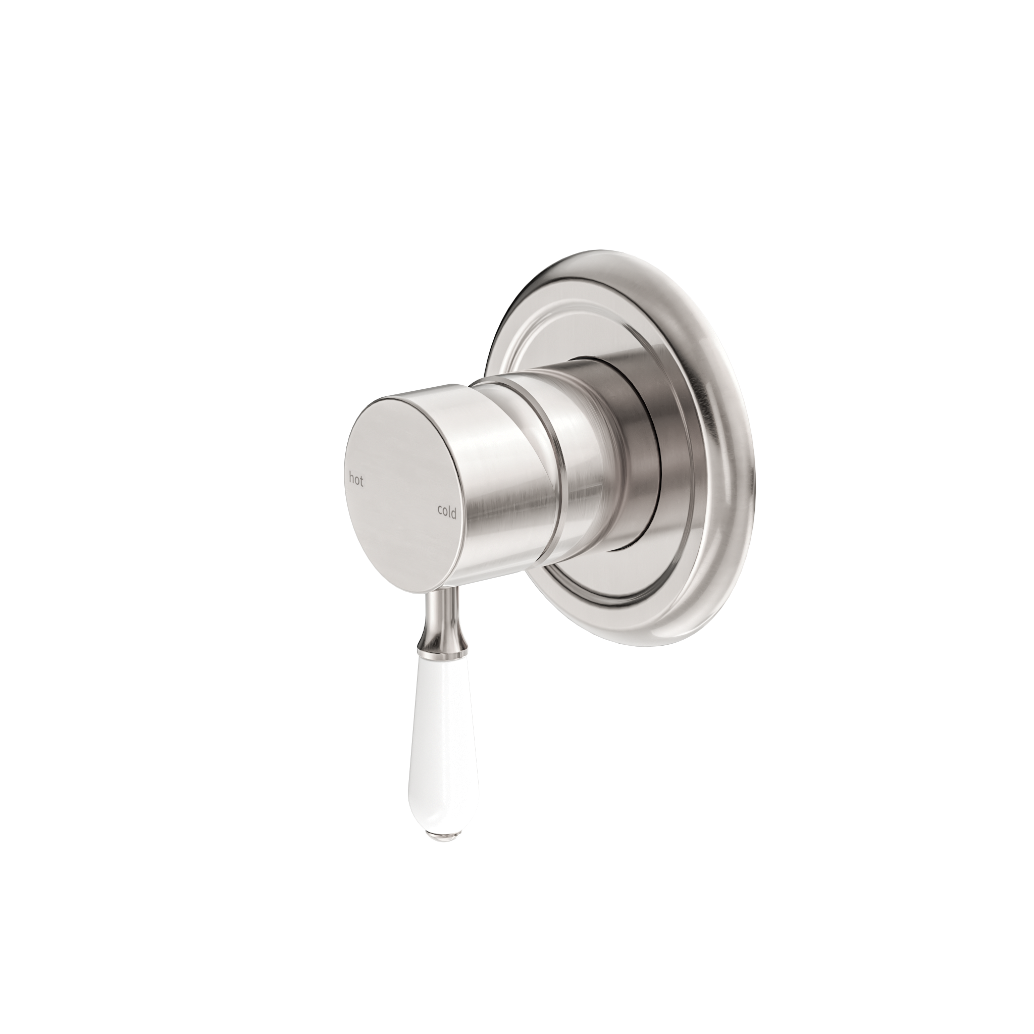 York Shower Mixer With White Porcelain Lever