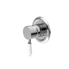 York Shower Mixer With White Porcelain Lever