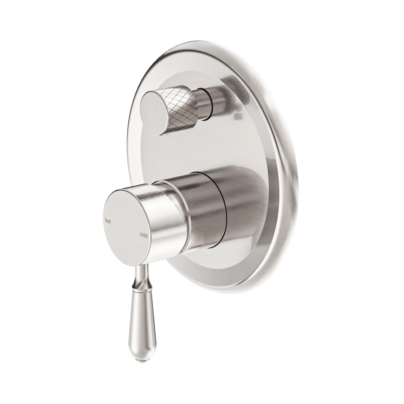 York Shower Mixer With Diverter With Metal Lever Brushed Nickel