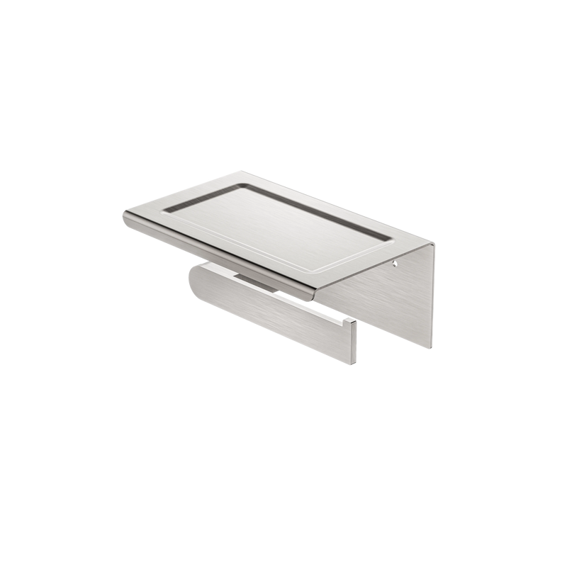 Bianca Toilet Roll Holder With Phone Holder Brushed Nickel