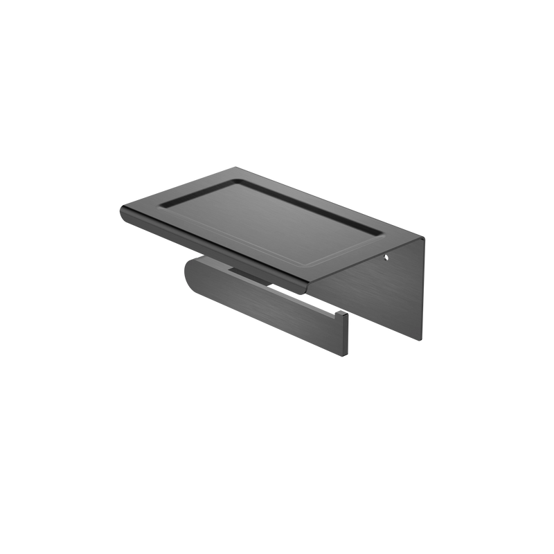 Bianca Toilet Roll Holder With Phone Holder Gun Metal