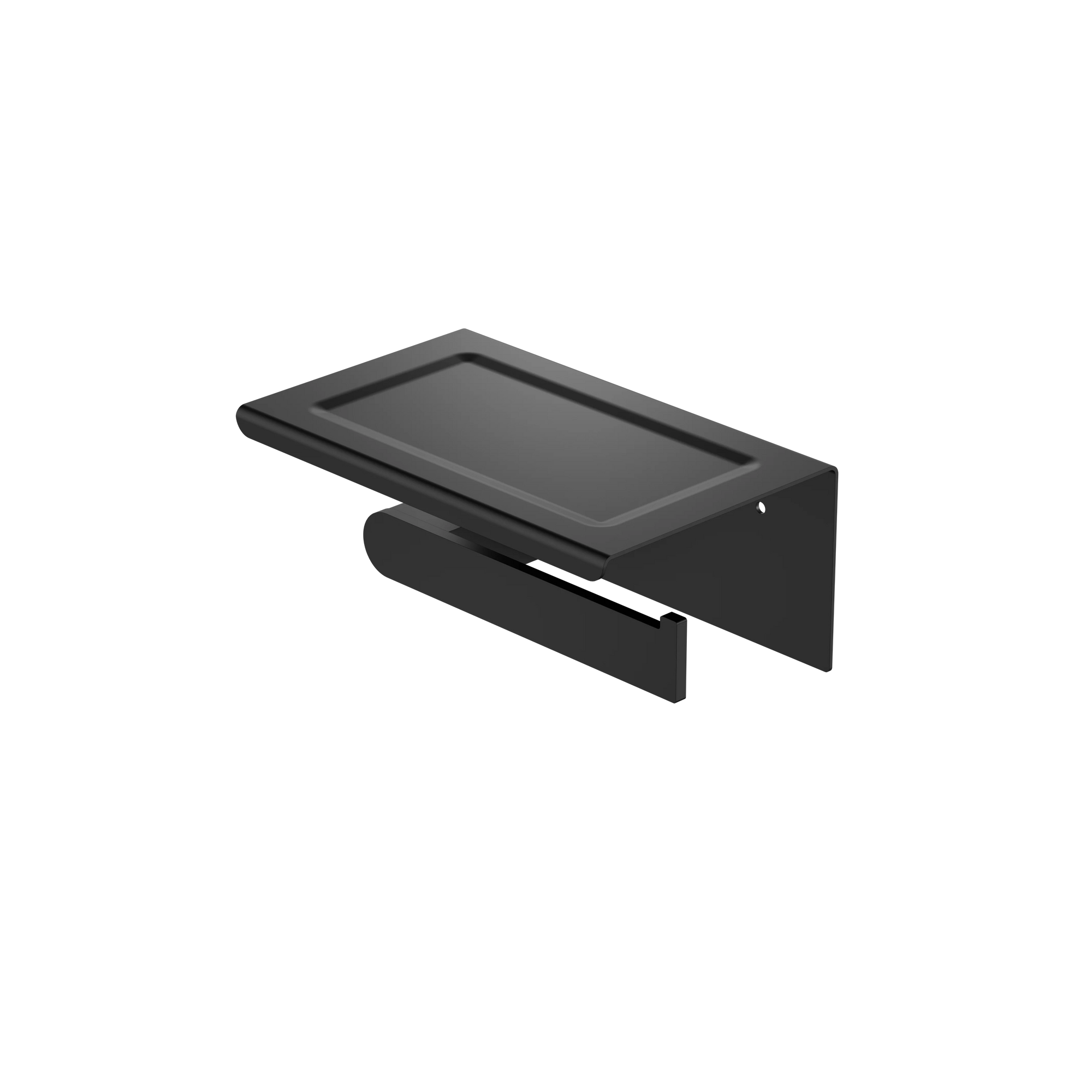 Bianca Toilet Roll Holder With Phone Holder Matte Black