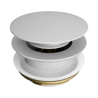 Short Pop Up Bath Waste 40mm Matte White