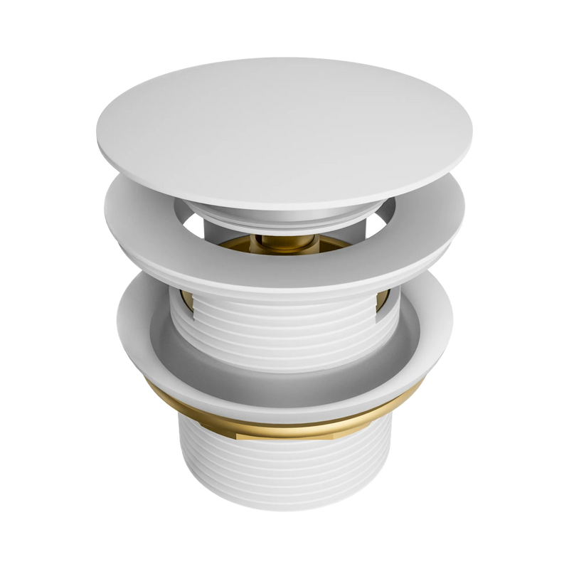 Pop Up Bath Waste 40mm With Overflow Matte White