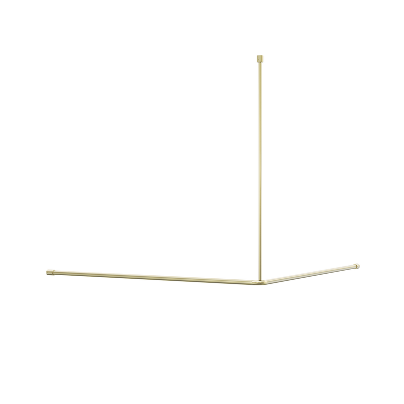 Mecca Care Curtain Rail 1200x1200mm 90 Degree Brushed Gold