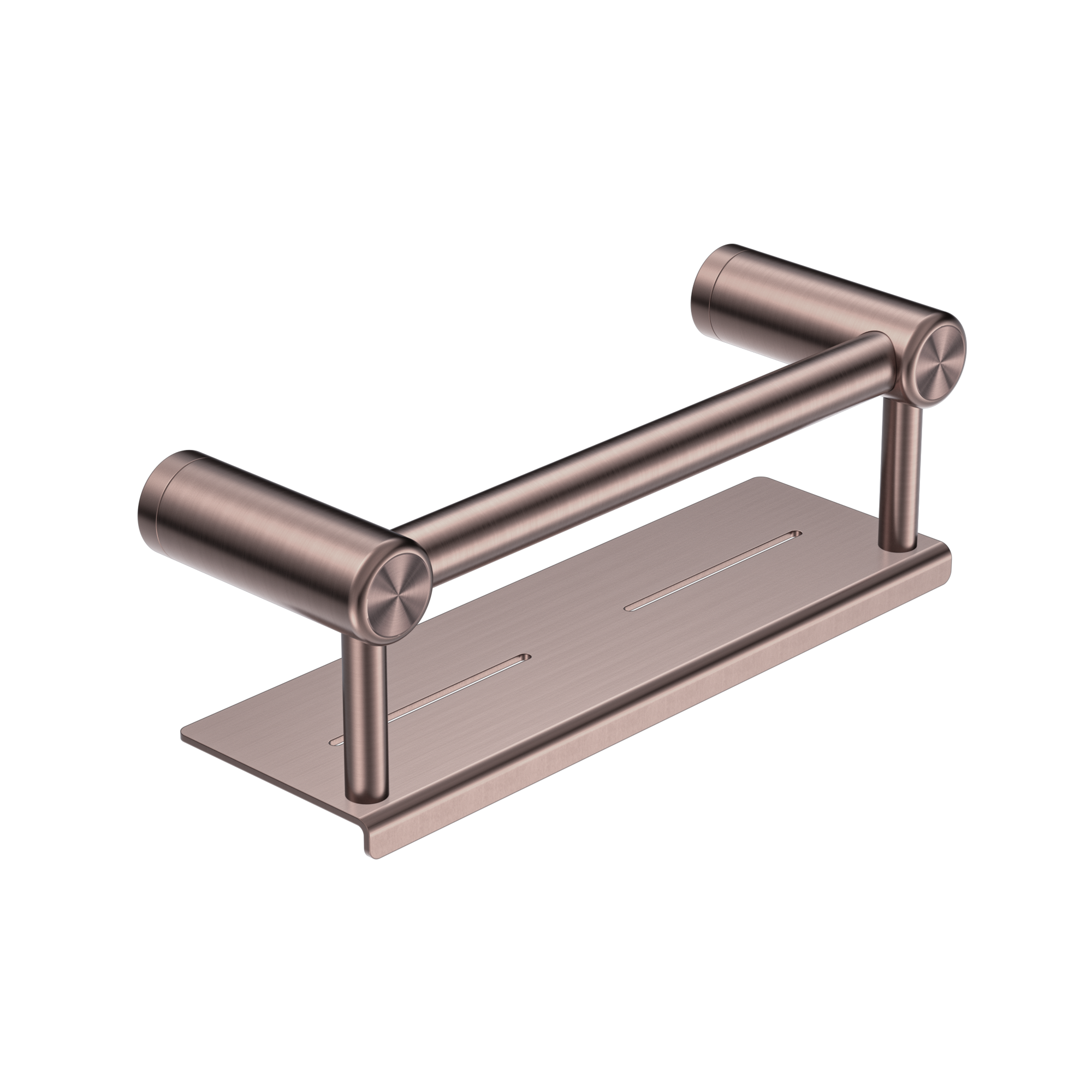 Mecca Care 25mm Grab Rail With Shelf 300mm Brushed Bronze