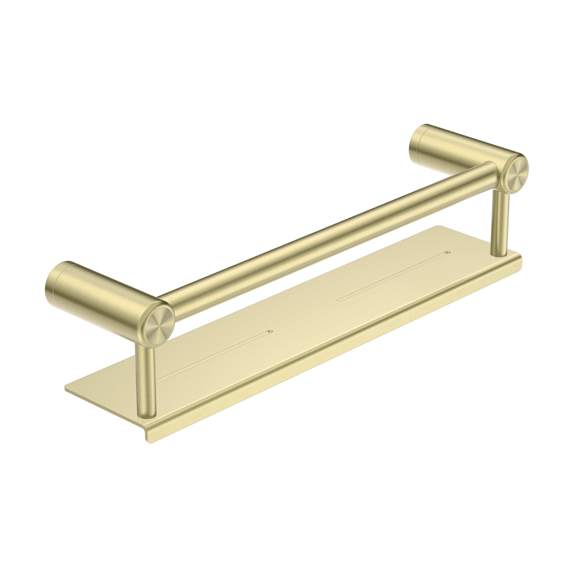Mecca Care 25mm Grab Rail With Shelf 450mm Brushed Gold