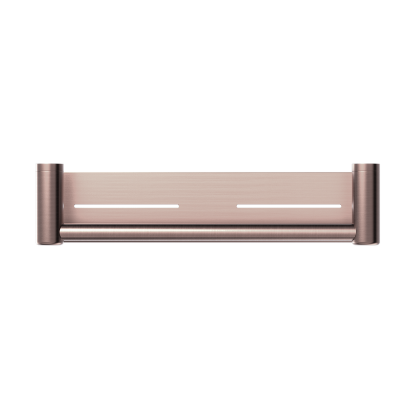 Mecca Care 25mm Grab Rail With Shelf 450mm Brushed Bronze