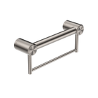 Mecca Care 32mm Grab Rail With Towel Holder 300mm Brushed Nickel
