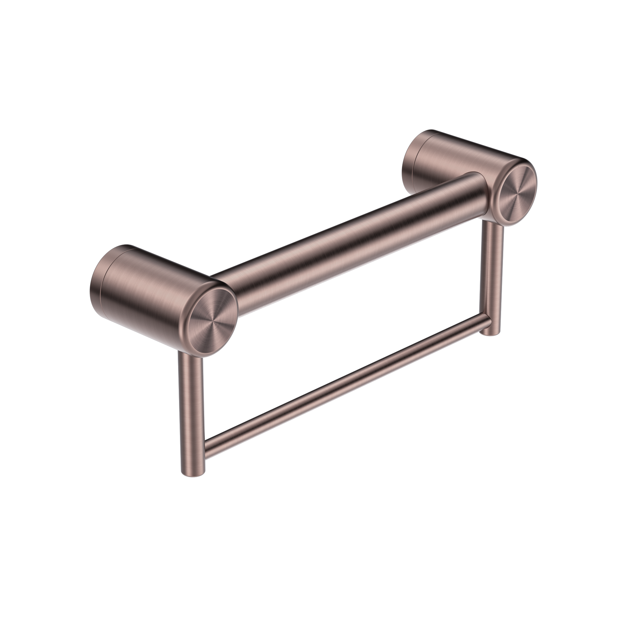 Mecca Care 32mm Grab Rail With Towel Holder 300mm Brushed Bronze