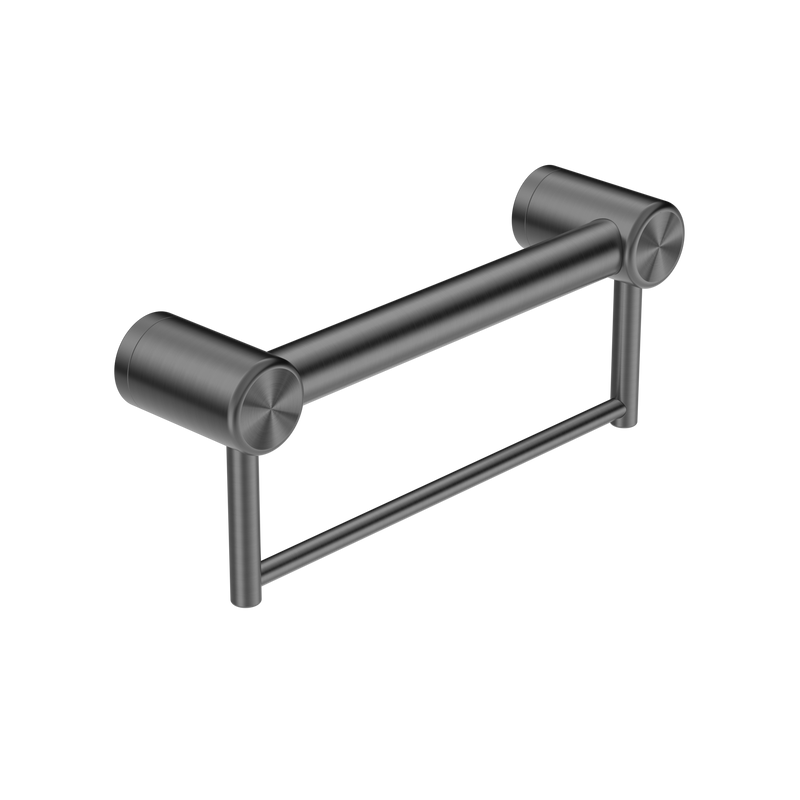 Mecca Care 32mm Grab Rail With Towel Holder 300mm Gun Metal