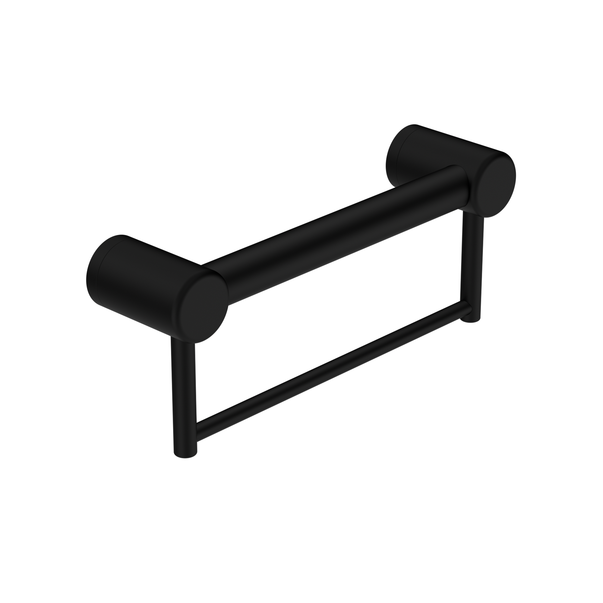 Mecca Care 32mm Grab Rail With Towel Holder 300mm Matte Black