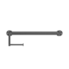 Mecca Care 32mm Grab Rail With Toilet Roll Holder 450mm Gun Metal