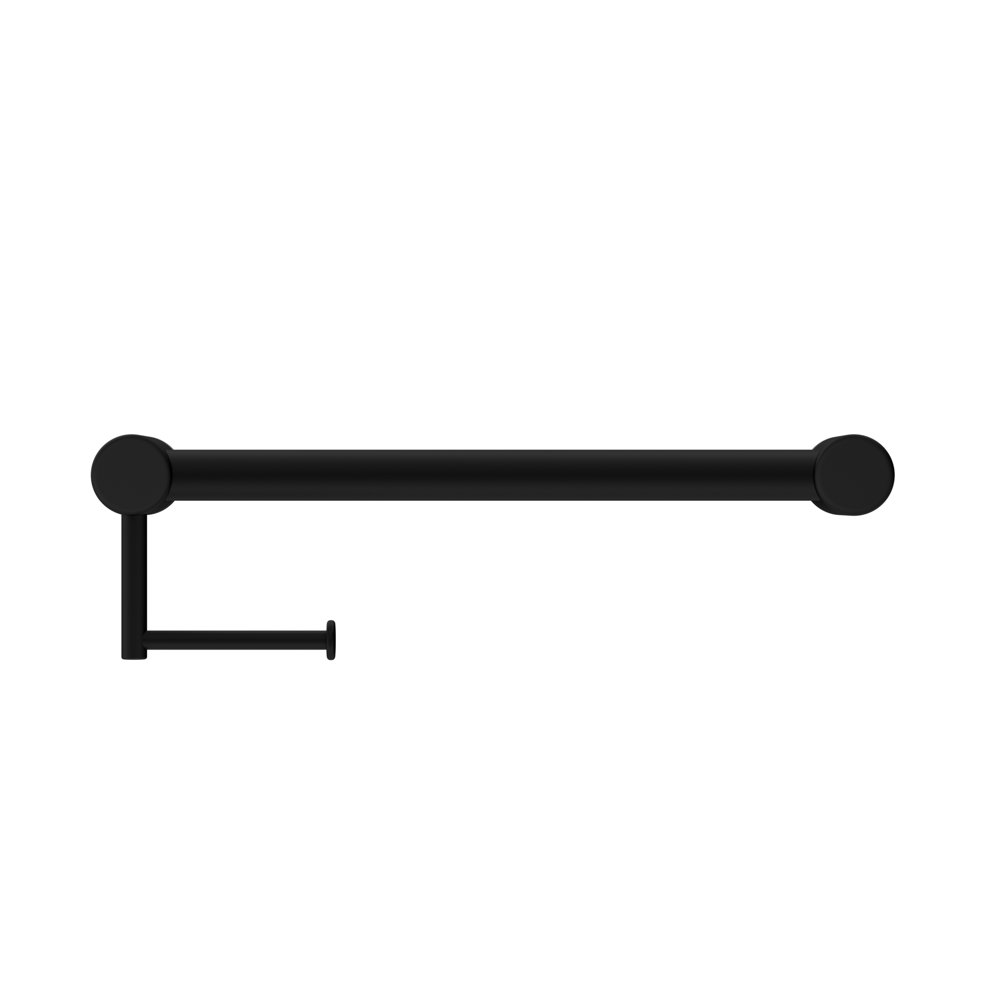 Mecca Care 32mm Grab Rail With Toilet Roll Holder 450mm Matte Black
