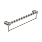 Mecca Care 32mm Grab Rail With Towel Holder 600mm Brushed Nickel