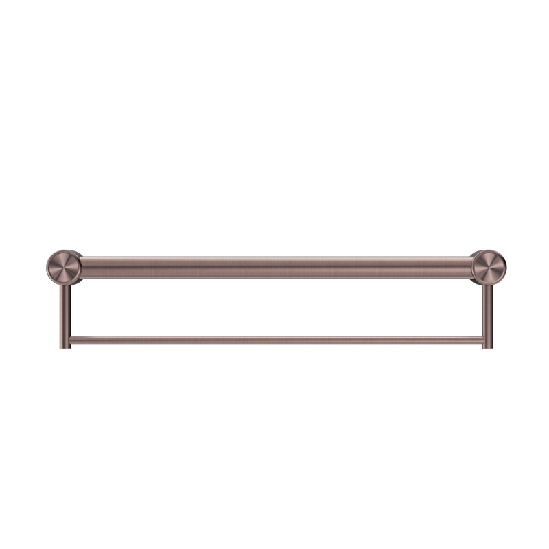 Mecca Care 32mm Grab Rail With Towel Holder 600mm Brushed Bronze