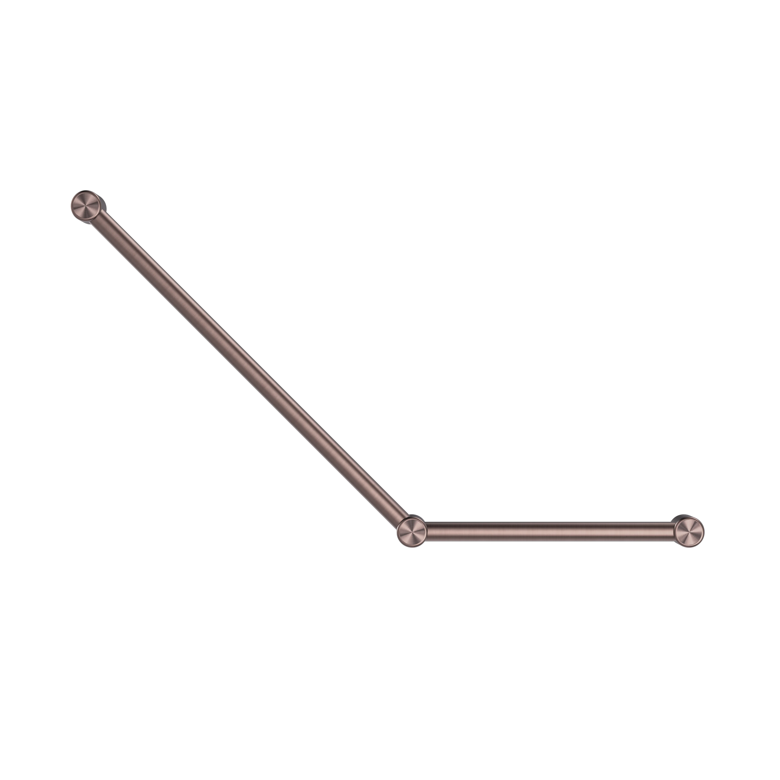 Mecca Care 32mm Ambulant Toilet Grab Rail 45 Degree 750X450mm Brushed Bronze