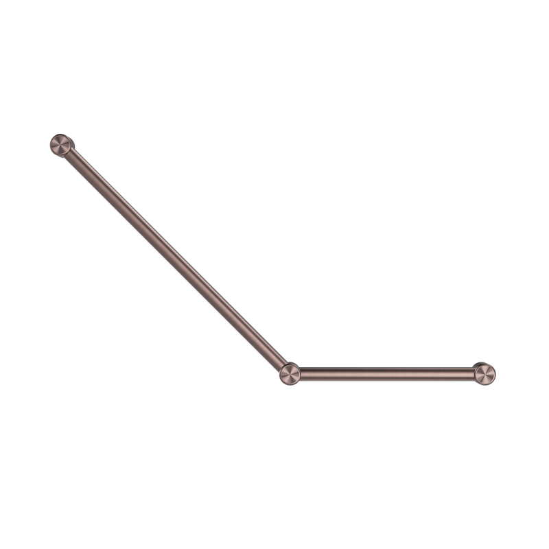 Mecca Care 32mm Ambulant Toilet Grab Rail 45 Degree 750X450mm Brushed Bronze