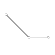Mecca Care 32mm Ambulant Toilet Grab Rail 45 Degree 750X450mm Chrome