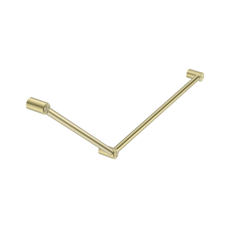 Mecca Care 32mm DDA Accessible Toilet Grab Rail Set 45 Degree 750X900mm Brushed Gold