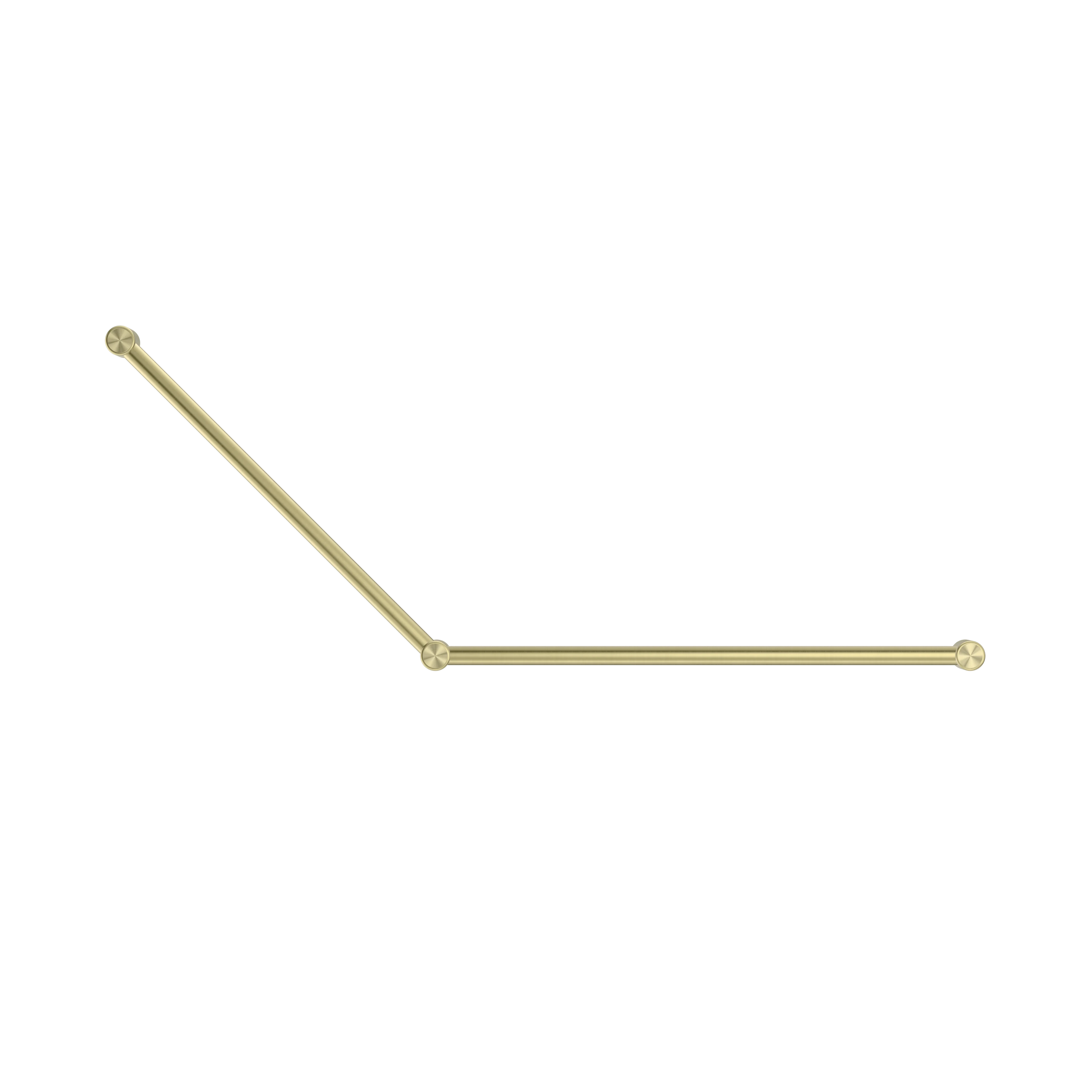 Mecca Care 32mm DDA Accessible Toilet Grab Rail Set 45 Degree 750X900mm Brushed Gold