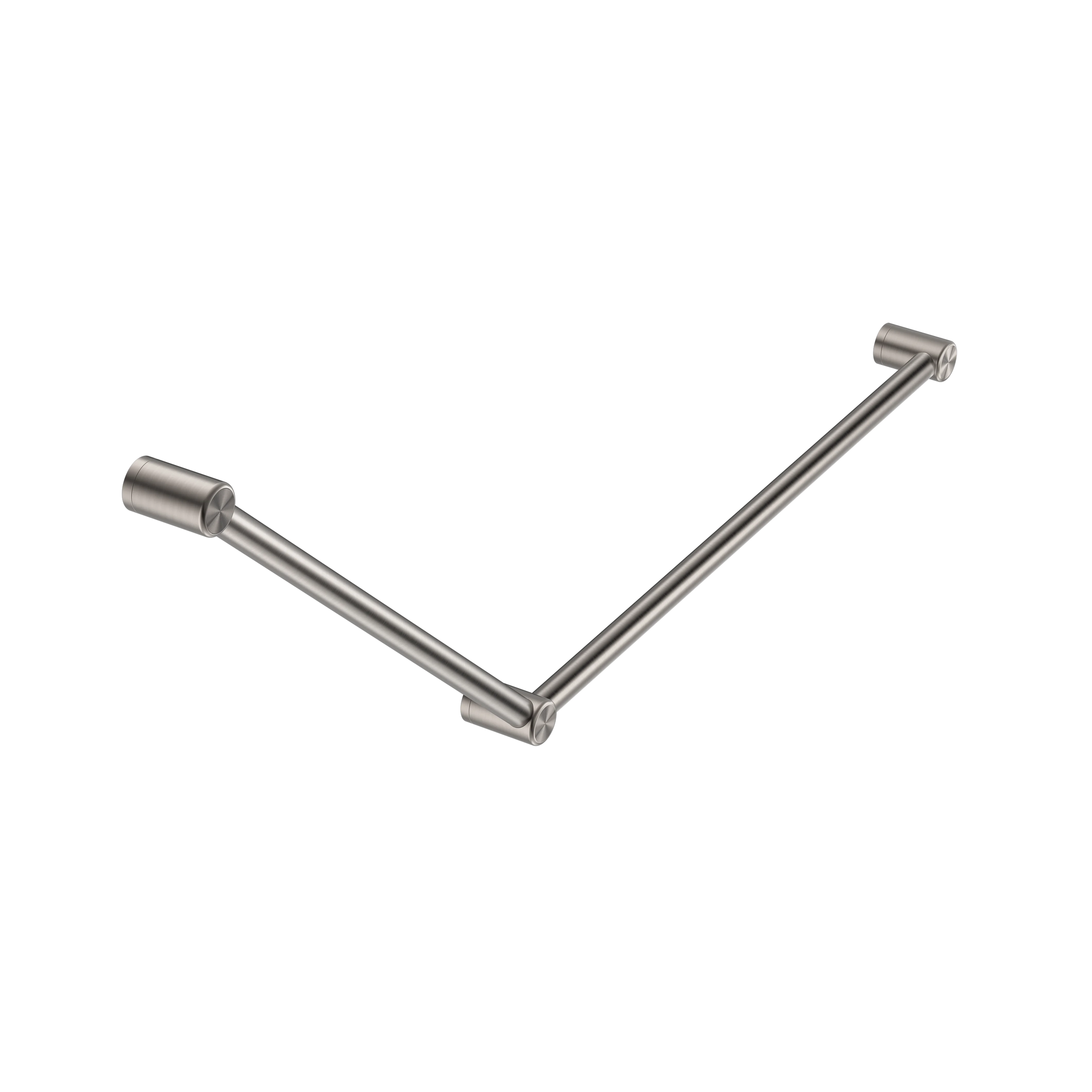 Mecca Care 32mm DDA Accessible Toilet Grab Rail Set 45 Degree 750X900mm Brushed Nickel