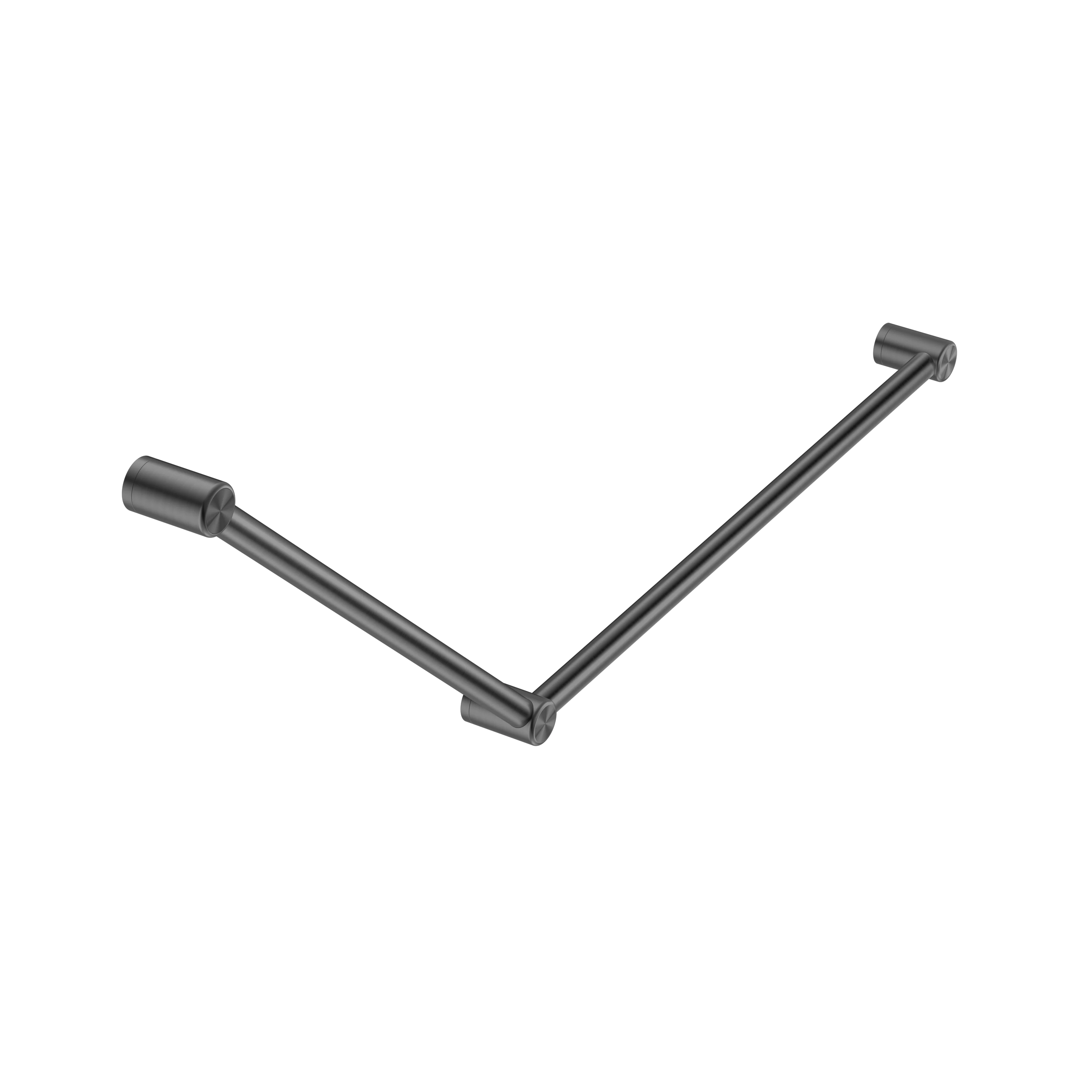 Mecca Care 32mm DDA Accessible Toilet Grab Rail Set 45 Degree 750X900mm Gun Metal