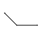 Mecca Care 32mm DDA Accessible Toilet Grab Rail Set 45 Degree 750X900mm Matte Black