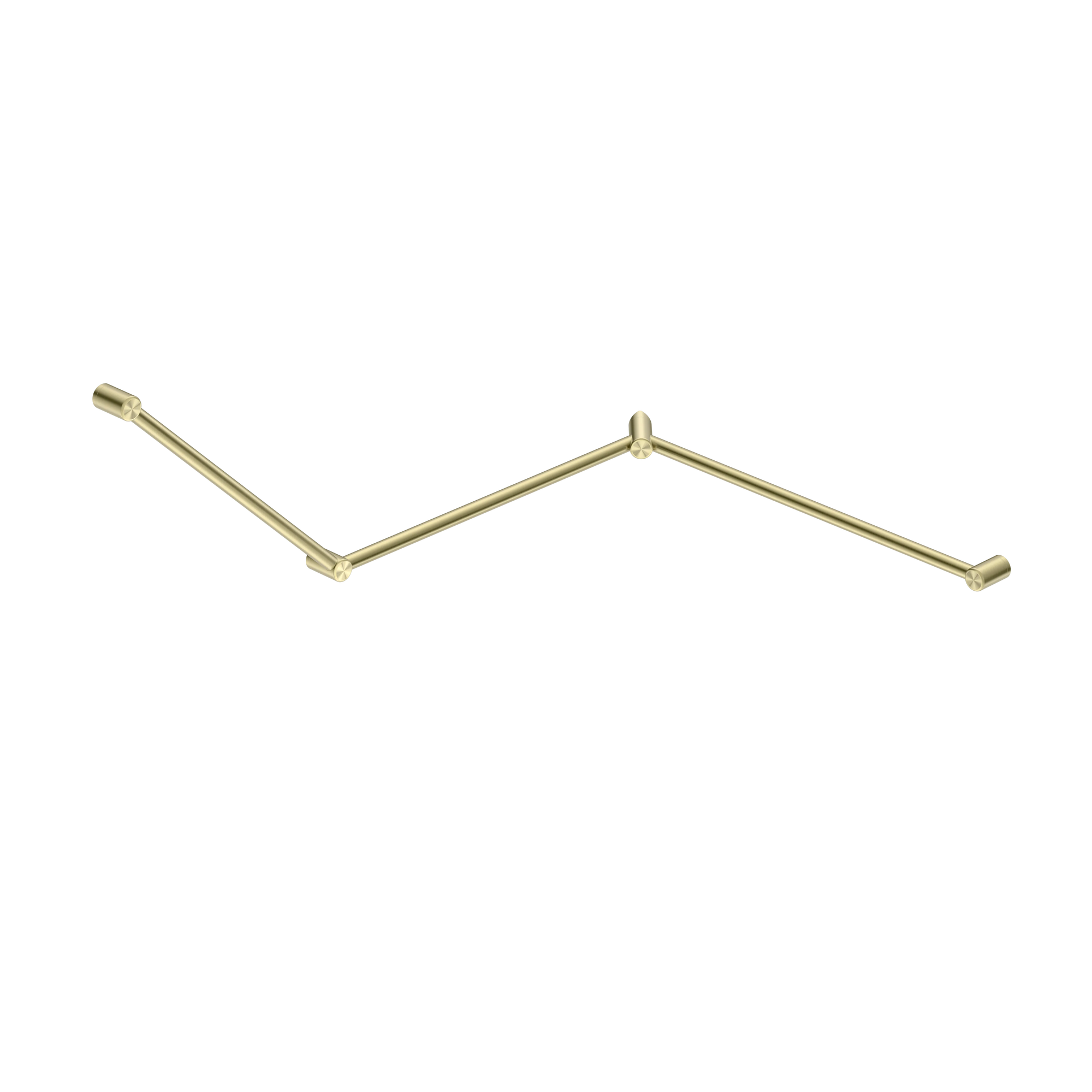 Mecca Care 32mm DDA Accessible Toilet Grab Rail Set 45 Degree Continuous 750X965X1025mm Brushed Gold